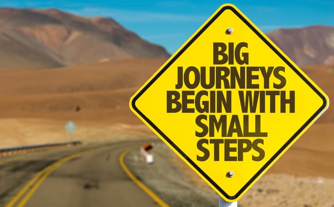 Big Journeys Begin With Small Steps sign on desert road.jpeg